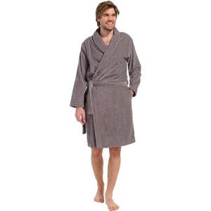 Pastunette heren badjas Velours - 115CM - Grey - 3XL - Grijs