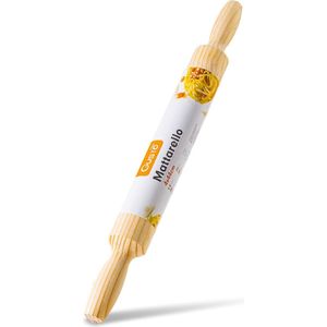 houten deegroller met handgrepen - 44 cm x 4 cm - deegroller met antiaanbaklaag voor het rollen en kneden van verse pasta, pizza, koekjes, ravioli, cakes, gebak - keukendeegroller