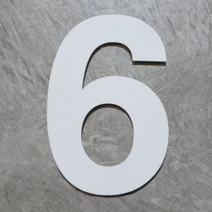 Logixbox - Huisnummer - 6 - NIET Boren, Maar Plakken - 3M Sticker - Hoogte: 12cm - Kleur: Wit - Type Wit/120/Bold/nr. 6
