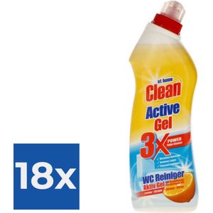 At Home Clean Active Gel Lemon Toilet Reiniger - 750 ml - Voordeelverpakking 18 stuks