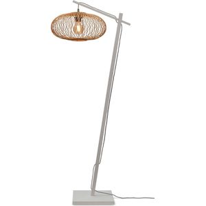 GOOD&MOJO Vloerlamp Cango - Bamboe Wit/Naturel - 62x40x150cm - - Staande lampen voor Woonkamer - Slaapkamer