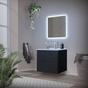 Badkamer LED spiegel met aanraakschakelaar 60x60 cm wit glas ML design
