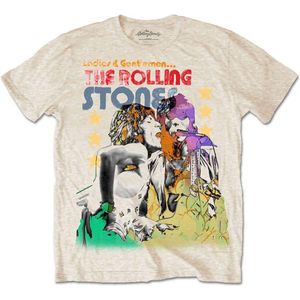 The Rolling Stones - Mick & Keith Watercolour Stars Heren T-shirt - L - Creme