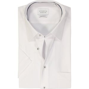 ETERNA modern fit overhemd korte mouw - natte - wit - Strijkvrij - Boordmaat: 43