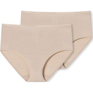 Schiesser 2PACK Midi Dames Onderbroek - sand - Maat 3XL