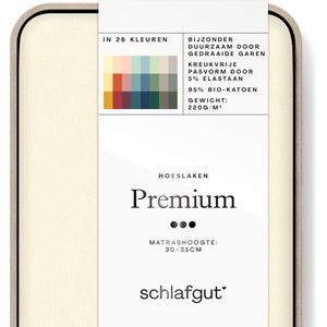 schlafgut Premium Bio Katoen Jersey Hoeslaken XL - 180x200 - 200x220 132 Yellow Light