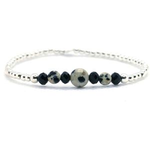 Heaven Eleven - meisjes - armband - Kinderarmband - zilver 925 - 2,5mm - zwart