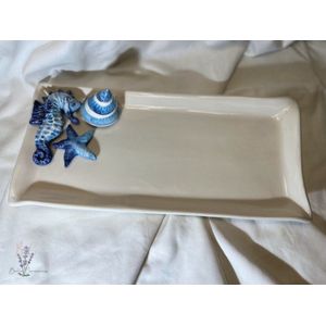 BellaCeramics CAV | bord zeepaard | servetbord medium rechthoek | Italië - Italiaans keramiek servies 34,5 x 16 cm H 2 cm