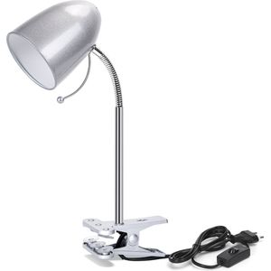 Aigostar LED klemlamp - bureaulamp met klem - E27 Fitting - Zilver - Excl. lampje