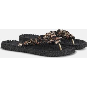 Ilse Jacobsen Slippers met stoffen band CHEERFUL05 - 001 Black