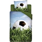 Snoozing Voetbal Dekbedovertrek - Eenpersoons - 140x200/220 cm - Katoen - Multicolour