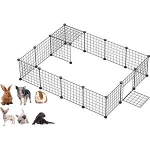 Ren- puppy ren- Organizer voor dobbelstenen van metaaldraad, mobiele omheining van Yard draad voor producten van huisdieren (zwart, 16 stuks)
