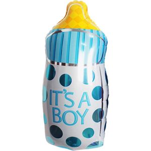 DW4Trading Folieballon Babyfles It's A Boy - Babyshower - 23x43 cm - Blauw