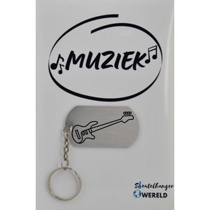 gitaar Sleutelhanger inclusief kaart - gitaar cadeau - gitaar - Leuk kado voor je vriend om te geven - 2.9 x 5.4CM