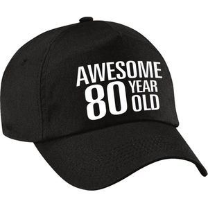 Awesome 80 year old verjaardag pet / cap zwart voor dames en heren - baseball cap - verjaardags cadeau - petten / caps