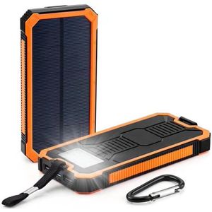 Solar Power Bank - 20000mAh Draagbare Camping Telefoon Oplader met Dual USB poorten en LED Licht