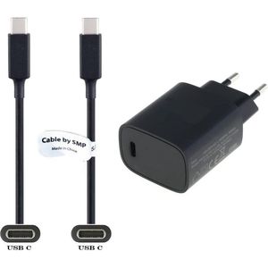 OneOne Snellader + 1,5m USB C kabel (3.1). 20W lader. PD oplader adapter en prima non origineel snoer. Past op Samsung Galaxy tablets Tab A 10.1 (SM-T510) uit 2019, Tab A 8.0 (SM-T380) uit 2017, Tab A7 10.4 (uit 2022)