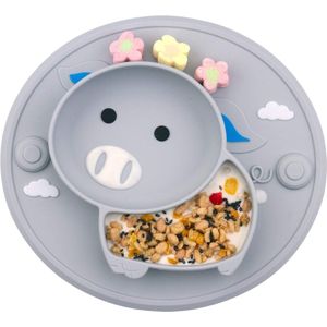 Put plates with compartments - Silicone Baby Board / Non-Slip Kids Placemat with Suction Cups - Self-Feeding Training