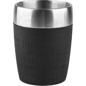 drinkbeker, genieten van Mobil, 200 ml, roterend drinken, zwart, reisbeker