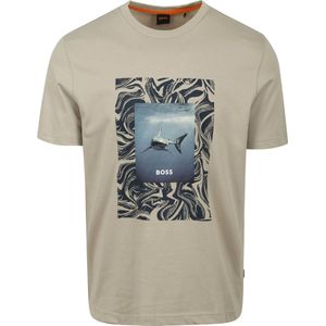 BOSS T-shirt Tucan Beige - Maat M - Heren - Print T-shirts