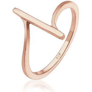 Elli Dames Ring Dames Band Ring Geo Basic Fijn 925 Sterling Zilver Rose Goud Plated