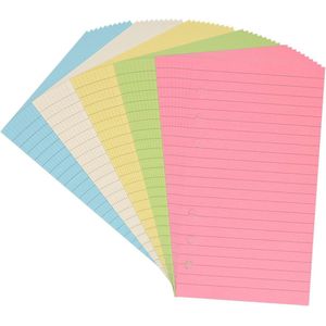 A6 navulpapier voor 6-ringband met gekleurde gelijnde pagina's - 50 vellen/100 pagina's