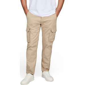 DENIMFY Heren Cargo Broek DFLuke tapered Beige Volwassenen