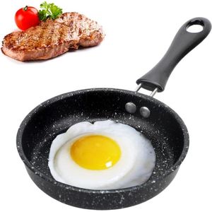 12 cm kleine pan inductie anti-aanbaklaag - draagbare mini-eierbraadpan voor eieren, spek, hamschijven, steaks