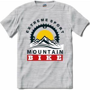 Extreme Sport , Mountain Bike | Mountain Bike - Fiets - Bicycle - T-Shirt - Unisex - Donker Grijs - Gemêleerd - Maat 3XL
