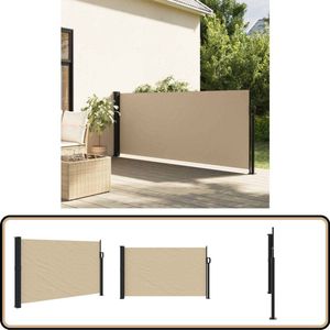 vidaXL Uittrekbaar Windscherm 120x600 cm Beige Windscherm - Balkonscherm - Tuinscherm - Privacy Screen - Zonwering