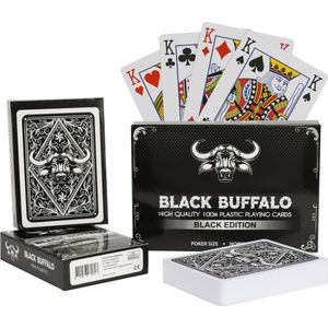 Black Buffalo - 100% Plastic Pokerkaarten - 2 kaartspellen - Waterdichte & Kreukvrije speelkaarten - 63*88mm