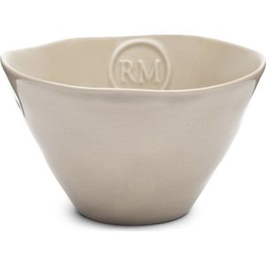 Riviera Maison Kom Beige ronde schaal dia 13 cm - Portofino soepkom ontbijtkom glanzend porselein