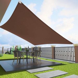 luifel 3x4 m rechthoekige zonwering tuinbalkon en terras, 95% UV-bescherming, 185g/m² hoge dichtheidsstof, waterdoorlatend voor terras, pergola, achtertuin, buitenruimte, kleur bruin