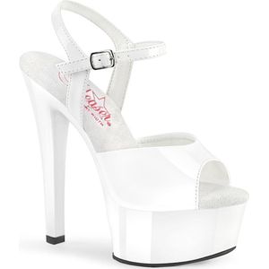 Pleaser - GLEAM-609 Sandaal met enkelband - US 10 - 40 Shoes - Wit