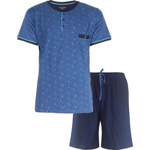 Paul Hopkins Heren Shortama - Pyjama Set - 100% Katoen - Licht Blauw - Maat L
