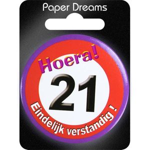 Paperdreams - Button - Klein - 21 Jaar