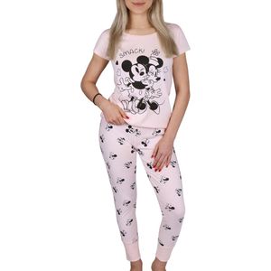 Mickey en Minnie Mouse - Damespyjama met lange broek, katoenen pyjama / XS