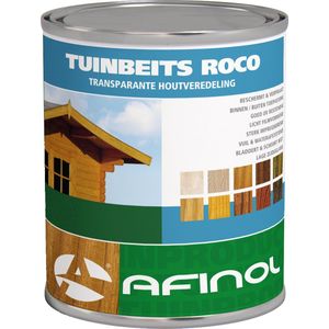 Afinol Tuinbeits Roco Transparant Ebben 750 ml - Buitenbeits - Sterk impregnerend - Geschikt voor schutting, hek, tuinmeubel en vlonder - 11 populaire kleuren