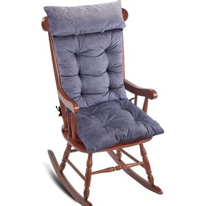 Hoge rugleuning stoelkussen terras ligstoel fauteuil kussen dikker tuinstoel zitkussen met rugleuning - Extra comfortabel - Grijs