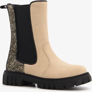 Blue Box meisjes Chelsea boots beige/zwart - Maat 28 - Uitneembare zool