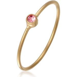 Elli Dames Ring Dames filigraan met kristallen groen in 925 sterling zilver verguld