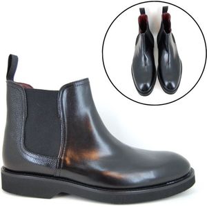 Stravers - Heren Laarsjes Maat 47 Zwart Grote Maten Chelsea Boots Rubberzool