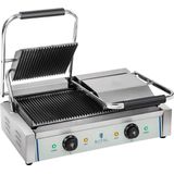 Royal Catering Contactgrill - 2 x 1.800 W - geribbeld - dubbel
