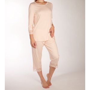 Hanro Pyjama 3/4 broek - 1334 Pink - maat 40 (40) - Dames Volwassenen - 100% katoen- 077928-1334-40