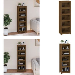 vidaXL Boekenkast 50x35x154 cm massief grenenhout honingbruin - Boekenkast - Kast - Boekenplank - Opbergruimte