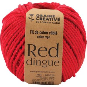 Graine Créative Macramé touw, ft 2,5 mm x 80 m, rood