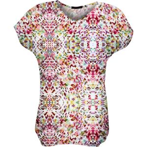 Pink Lady dames blouse - blouse dames - M133 - roze print - maat S