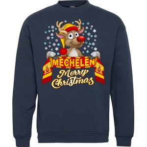 Kersttrui Mechelen | Foute Kersttrui Dames Heren | Kerstcadeau | KV Mechelen supporter | Navy | maat 4XL