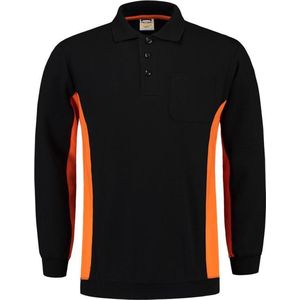 Tricorp Bi-Color Polo/Sweater - Workwear - 302001 - Zwart/Oranje - maat XS