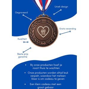 Akyol - 50 jaar medaille bronskleuring - Hoera 50 jaar - familie vrienden - cadeau